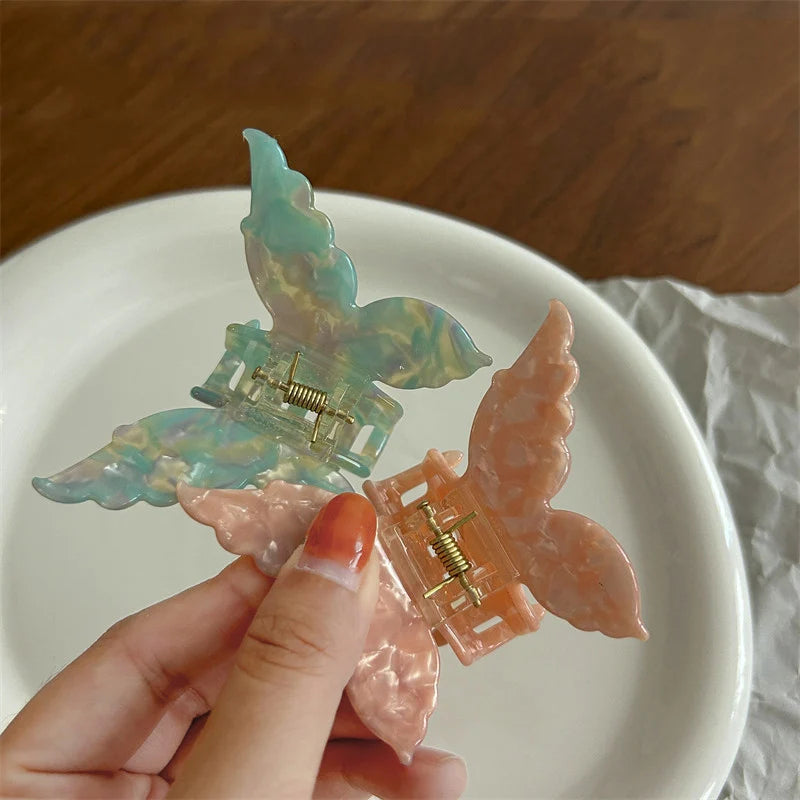 New Vintage Acetate Hair Claw Clip Sweet Butterfly Hair Clip Hairpin Barrettes Trendy Hair Accessories Barrettes for Women Girls