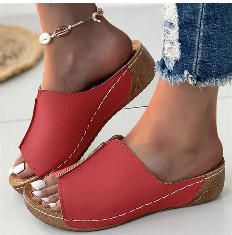 Women Shoes Sandals Summer Party Walking Shoes Slip On Sandals Ladies Wedge Shoes Woman Casual Female Footwear Slippers Woman