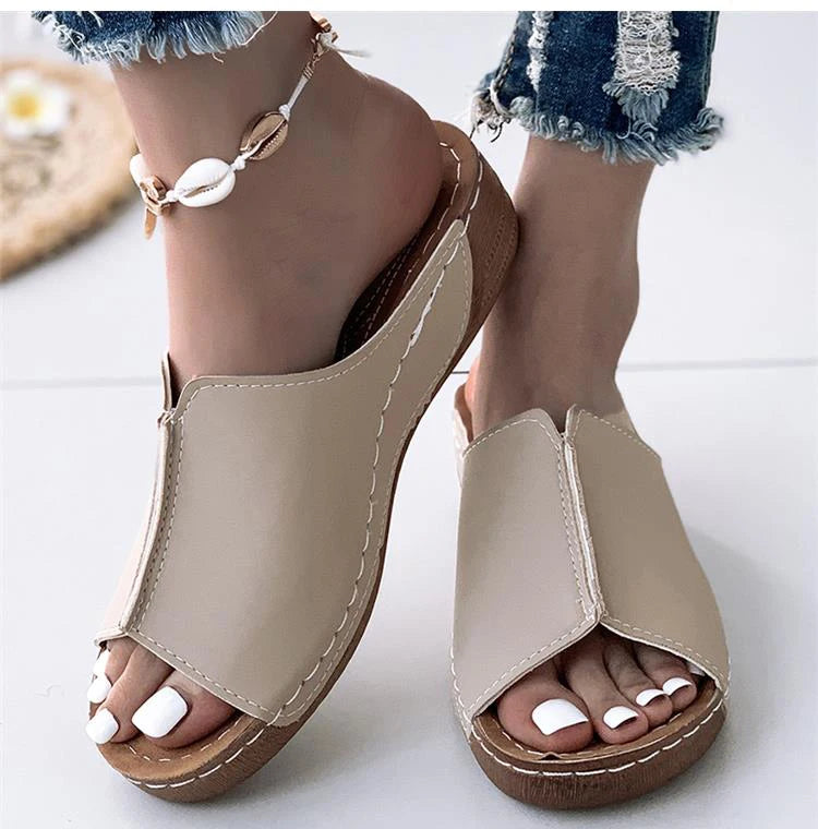 Women Shoes Sandals Summer Party Walking Shoes Slip On Sandals Ladies Wedge Shoes Woman Casual Female Footwear Slippers Woman