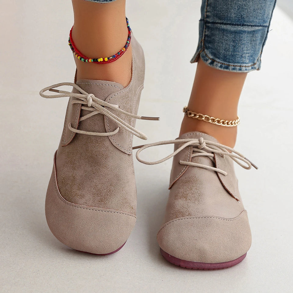 Woman Flats Shoes Loafers Fashion Casual Sports Sneakers Trend Brand Women's Fashion Dress Shoes New Lace Up Femme Zapatos