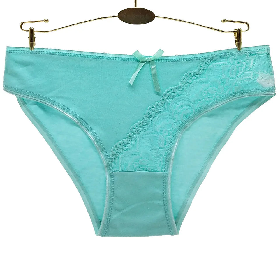 Women Underwear Cotton Sexy Lace Low Waist Soft Panties Hipster Briefs Ladies Knickers Lingerie for Women 5 Pcs/set