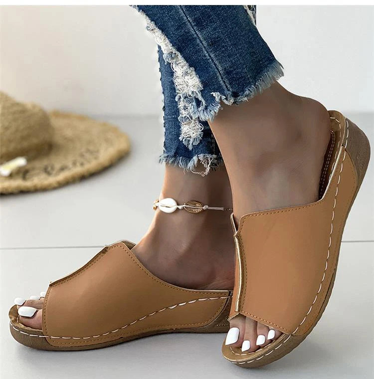 Women Shoes Sandals Summer Party Walking Shoes Slip On Sandals Ladies Wedge Shoes Woman Casual Female Footwear Slippers Woman