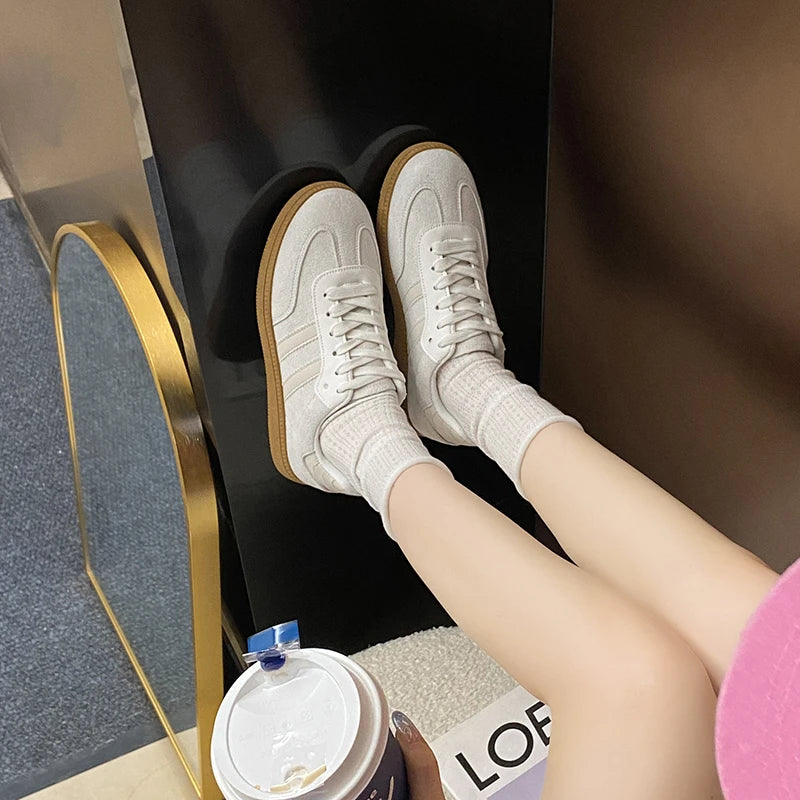 Women Tennis Sneakers Flats Ladies Fashion Mixed Colors Lace-up Vulcanized Shoes Spring Autumn Woman Outdoor Trainers Footwear