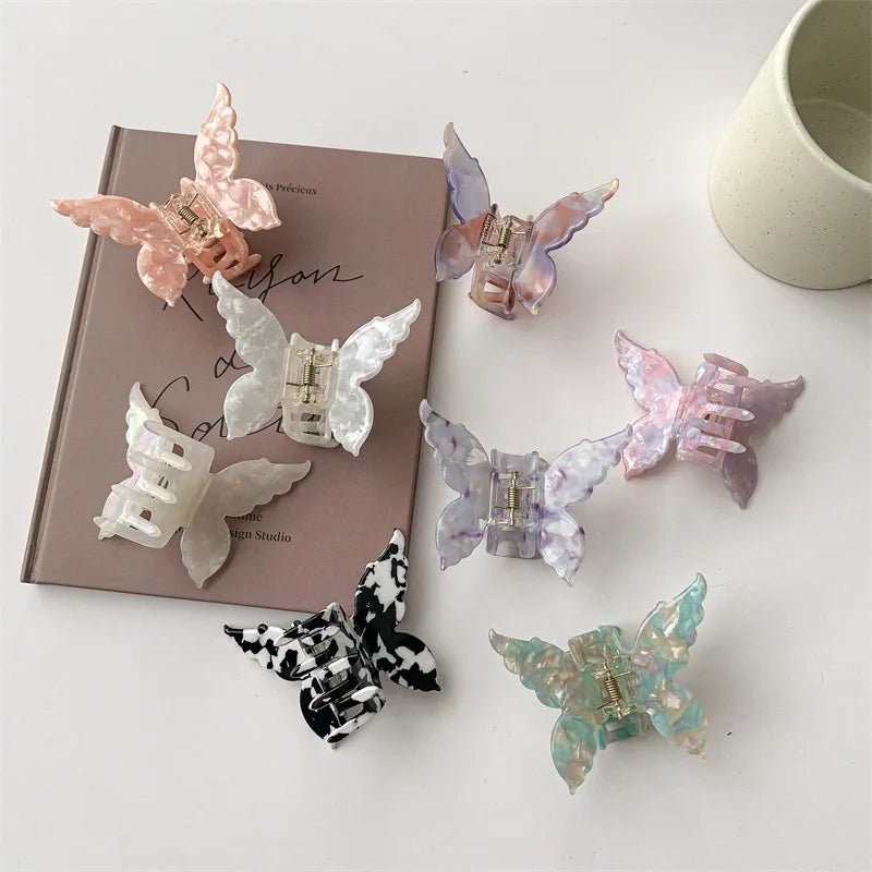 New Vintage Acetate Hair Claw Clip Sweet Butterfly Hair Clip Hairpin Barrettes Trendy Hair Accessories Barrettes for Women Girls
