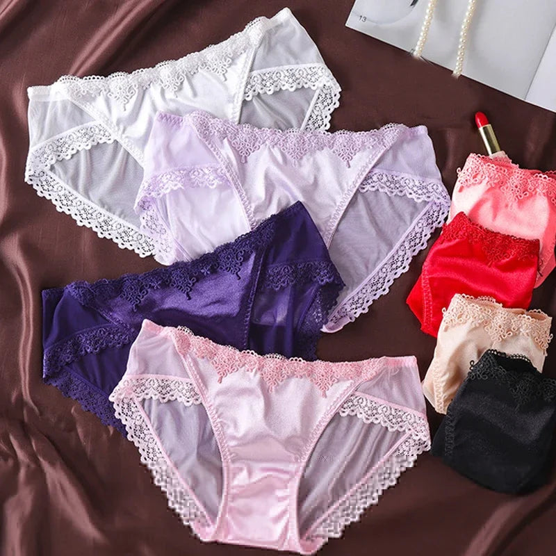 Women's Panties Underwear Lace Briefs Seamless Panties for Women Elastic Low-Waist Underpant Lady Sexy Female Intimates Lingerie