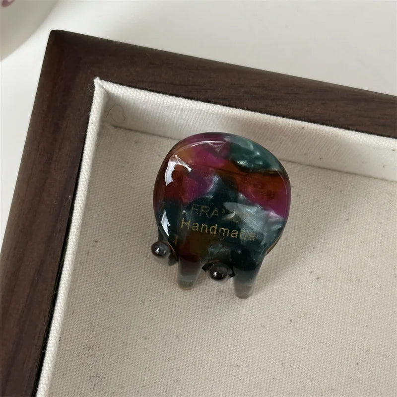 Woman Mini Exquisite Version Gold Label Acetate Small Hair Claws Barrettes Lady Trendy Side Clips Girls Cute Hair Accessories