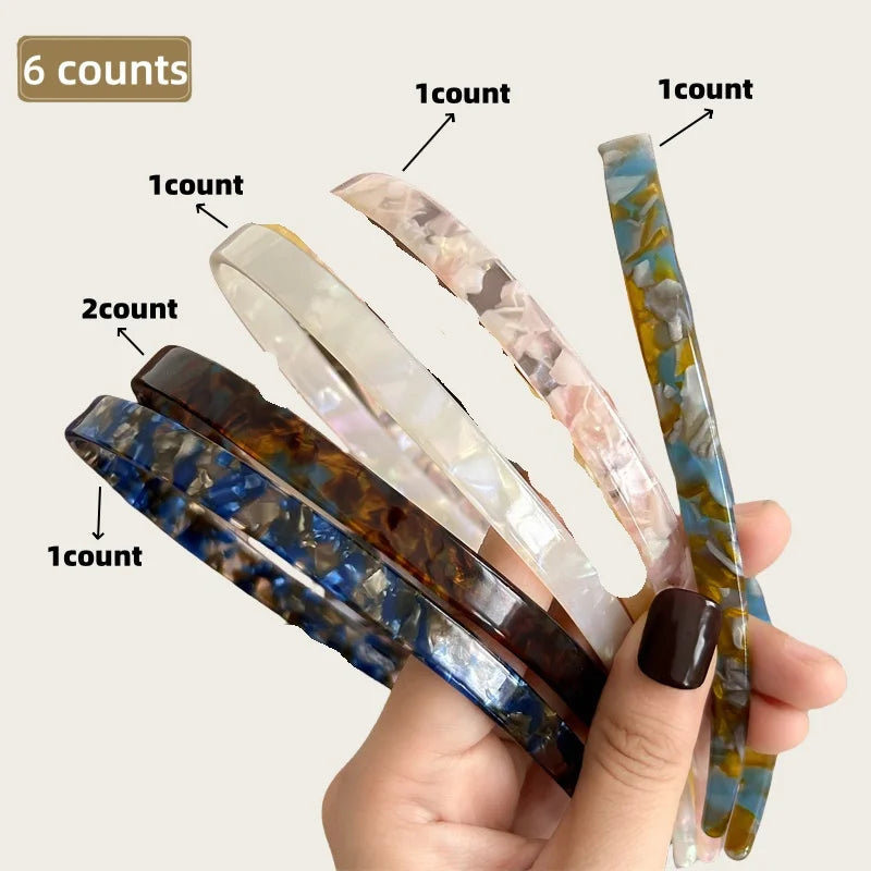 1 Ladies Non-Clamping Ear Bone Hair Accessories Acetic Acid Headband Headband High-End Hairband Girls 2024 New Summer Elegant He