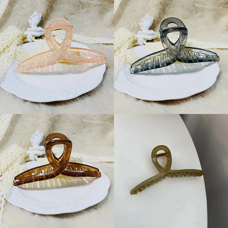 2/4Pcs Women Hair Claw Clip Cross Matte Hairpin Fashion Hairgrips Large Hair Claw Crab Clips Girls Korean Hair Accessories