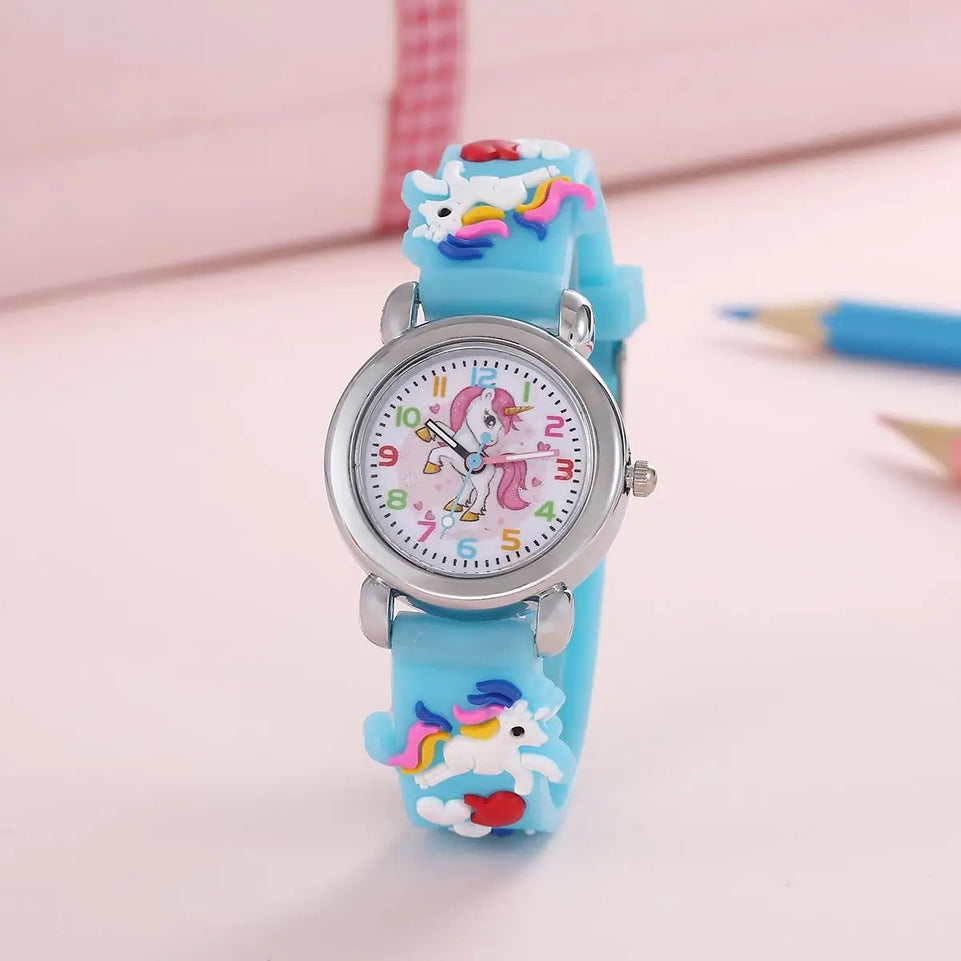 New Fashion Colorful Cartoon Unicorn Student and Children's Watch Quartz Watch Electronic Watch