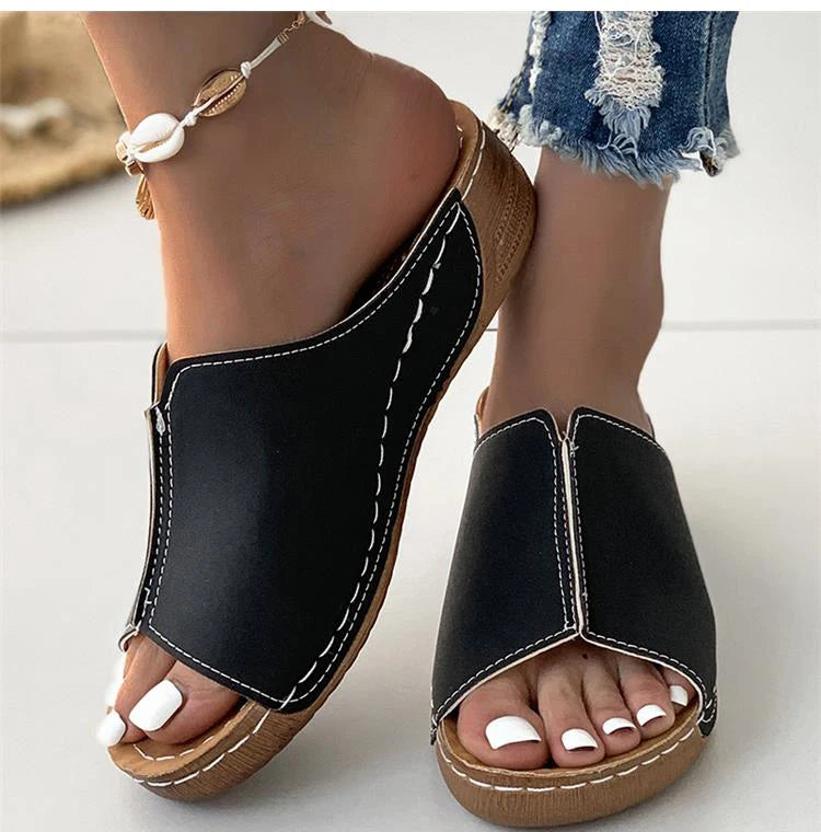 Women Shoes Sandals Summer Party Walking Shoes Slip On Sandals Ladies Wedge Shoes Woman Casual Female Footwear Slippers Woman