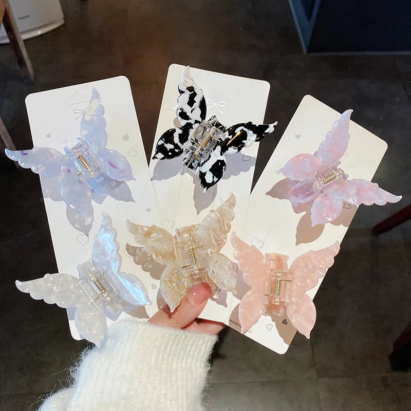 New Vintage Acetate Hair Claw Clip Sweet Butterfly Hair Clip Hairpin Barrettes Trendy Hair Accessories Barrettes for Women Girls