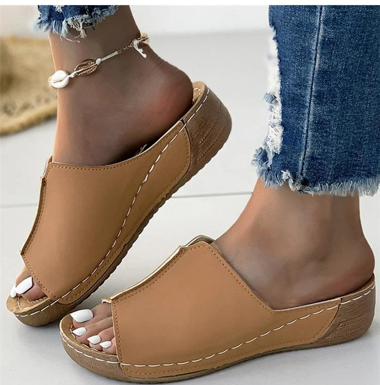 Women Shoes Sandals Summer Party Walking Shoes Slip On Sandals Ladies Wedge Shoes Woman Casual Female Footwear Slippers Woman