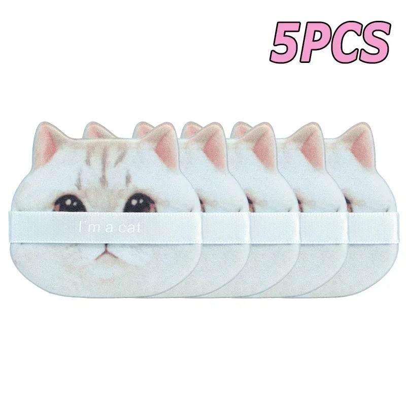 10PCS Cute Cat Makeup Puff Foundation Cosmetic Puff Smooth Powder Concealer Beauty Dry and Wet Dual-use Powder Puff Makeup Tool