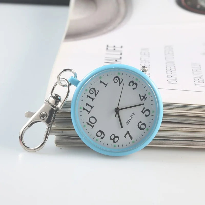 New Tiny Cute Quartz Pocket Watch with Keyring Men Women Quartz Watch for Nurses Doctors Students Minimalist Watches Child Gift
