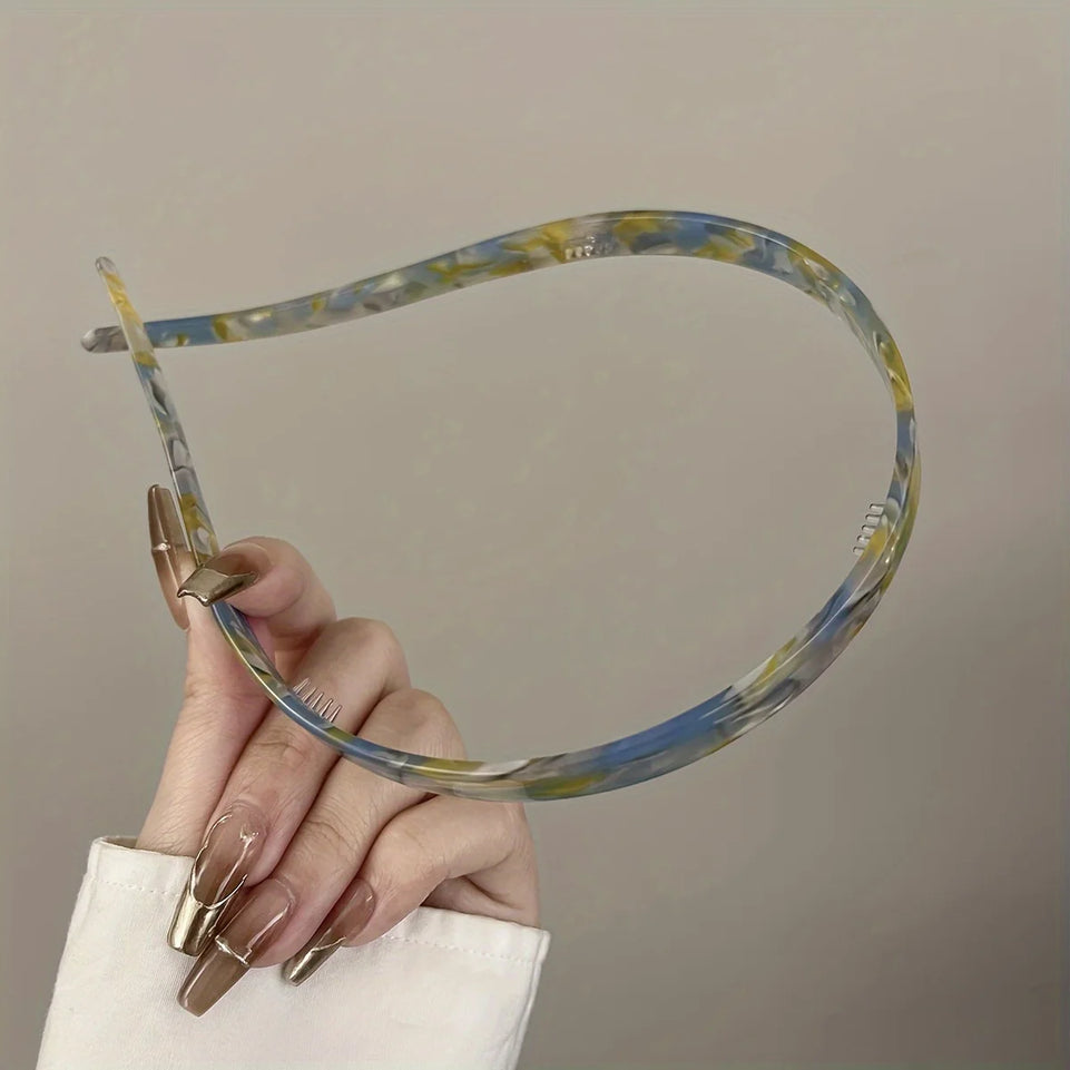 1 Ladies Non-Clamping Ear Bone Hair Accessories Acetic Acid Headband Headband High-End Hairband Girls 2024 New Summer Elegant He