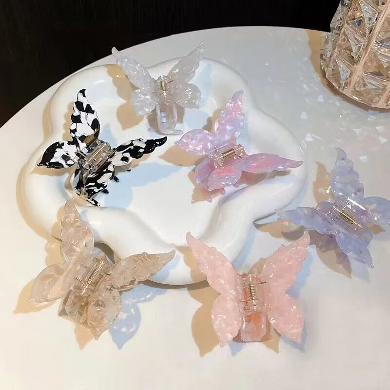 New Vintage Acetate Hair Claw Clip Sweet Butterfly Hair Clip Hairpin Barrettes Trendy Hair Accessories Barrettes for Women Girls