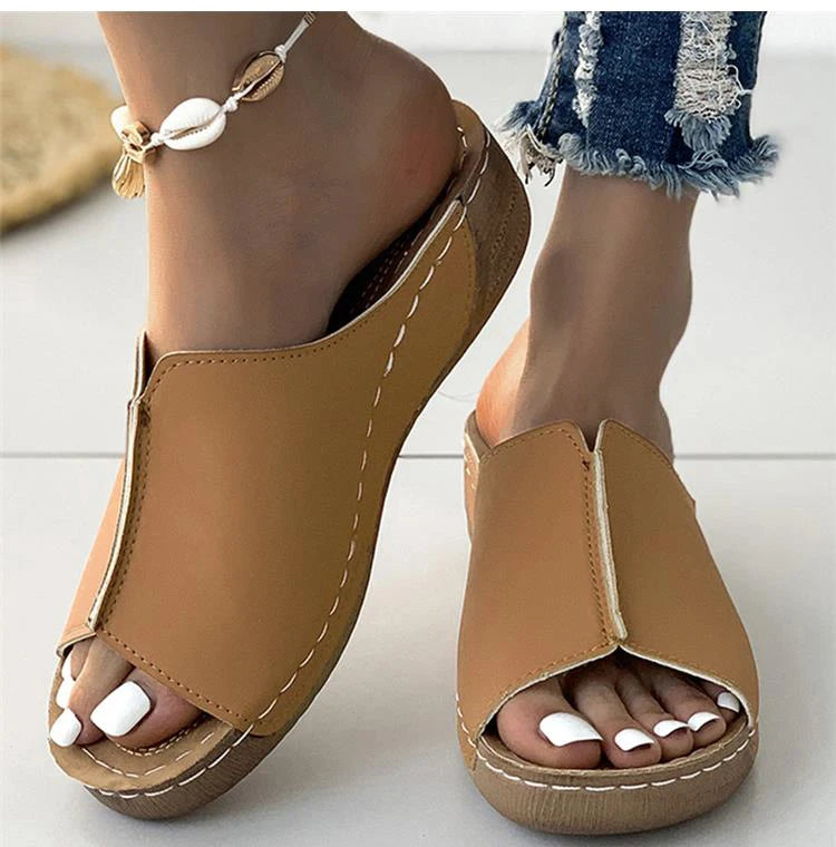 Women Shoes Sandals Summer Party Walking Shoes Slip On Sandals Ladies Wedge Shoes Woman Casual Female Footwear Slippers Woman