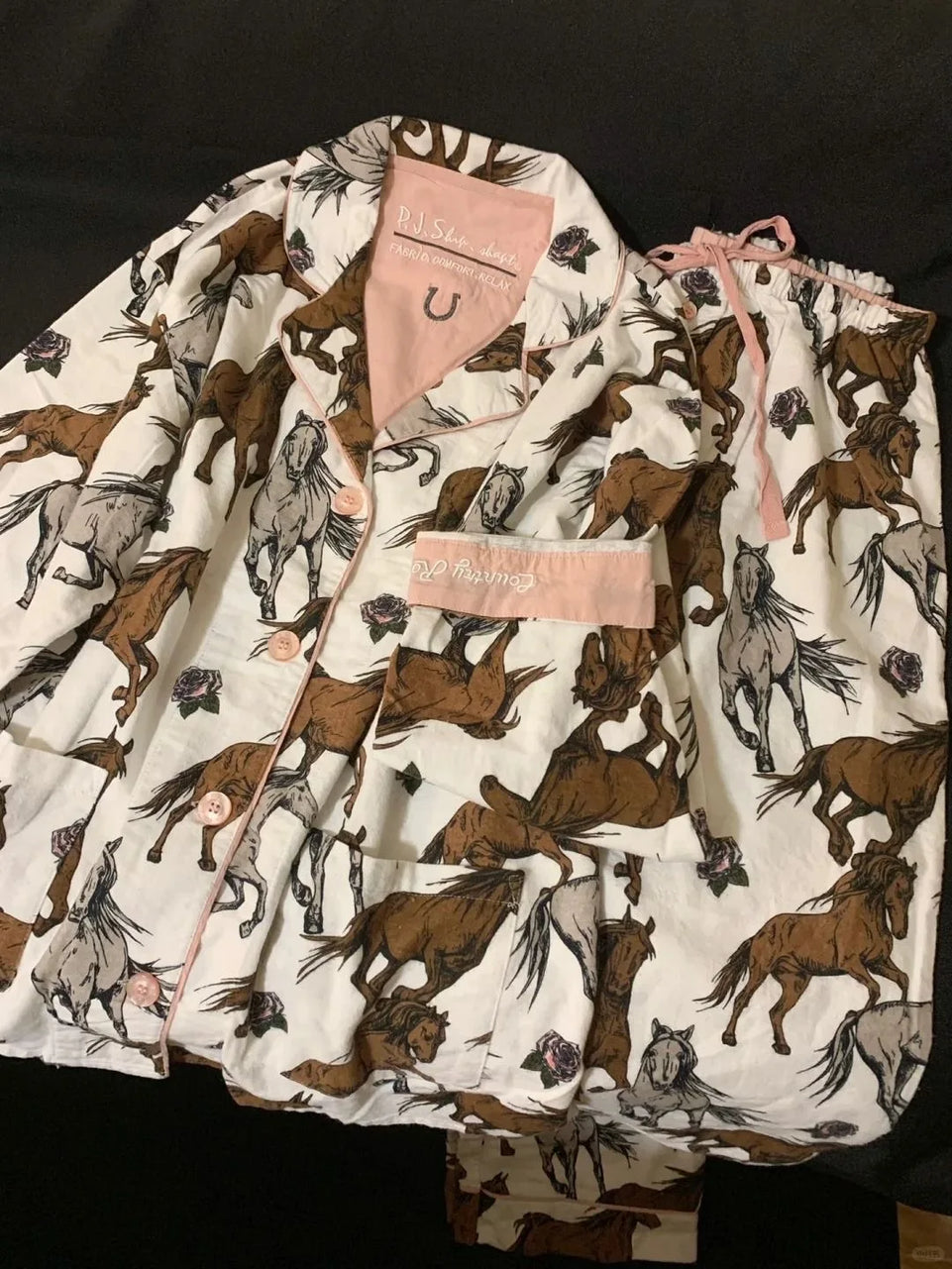 New Loungewear Women 2 Piece Set Pj Sets Loose Cartoon Women Outfit 100% Cotton Pajamas for Women Casual Sleepwear Set Pijamas