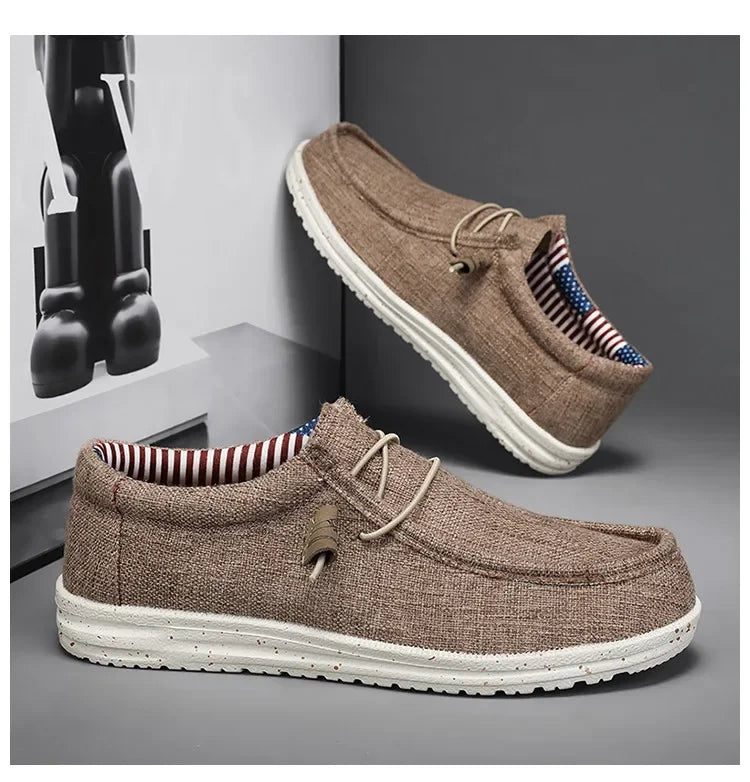 Men 2024 New Leisure Sneakers Spring Summer Breathable Lightweight Outdoor Canvas Shoes Large Size Men's Shoes Walking Loafers