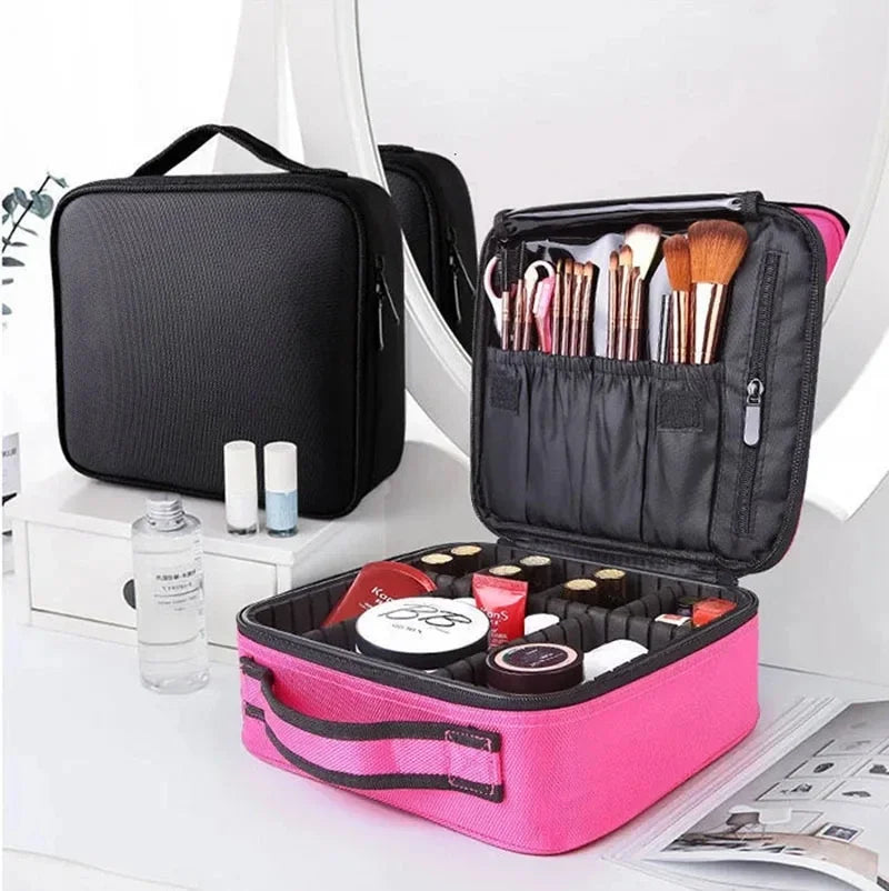 New Makeup Bag for Women Travel Waterproof Necessary Beauty Brush Embroidery Tool Storage Cosmetic Case Professional Makeup Box
