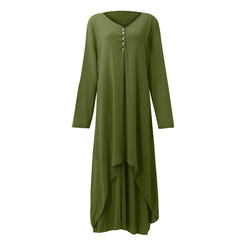 Women Elegant Linen White Dresses Bohemia Layering Vintage Robe Long Sleeve Loose Long Dress Female Autumn Vestidos