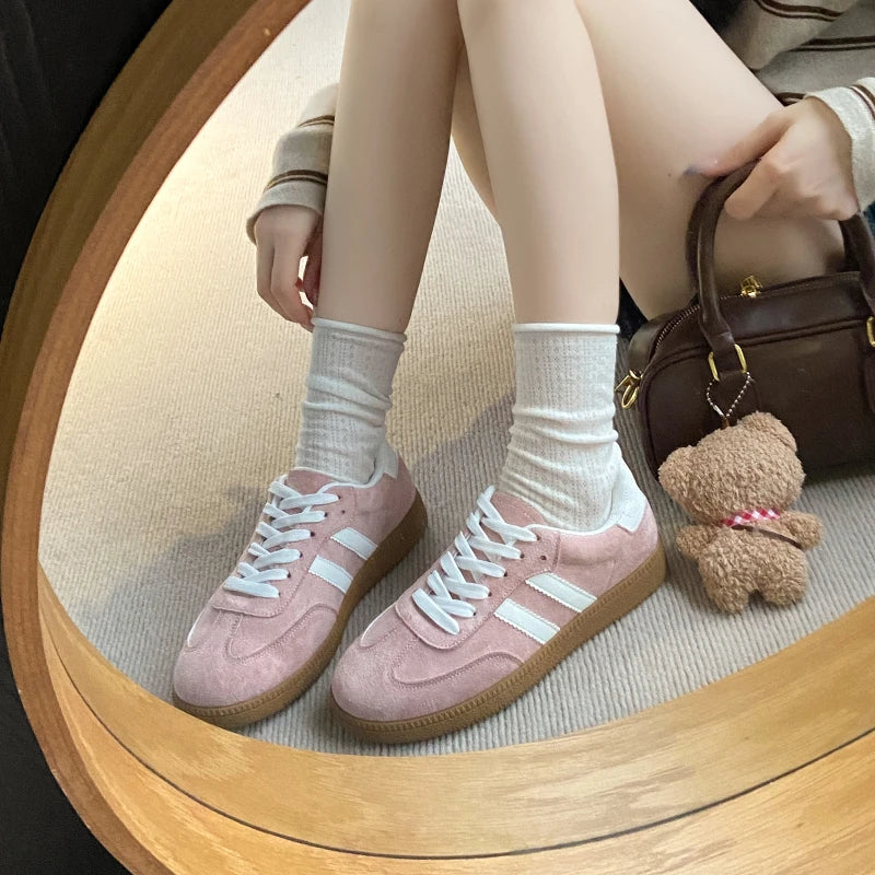 Women Tennis Sneakers Flats Ladies Fashion Mixed Colors Lace-up Vulcanized Shoes Spring Autumn Woman Outdoor Trainers Footwear