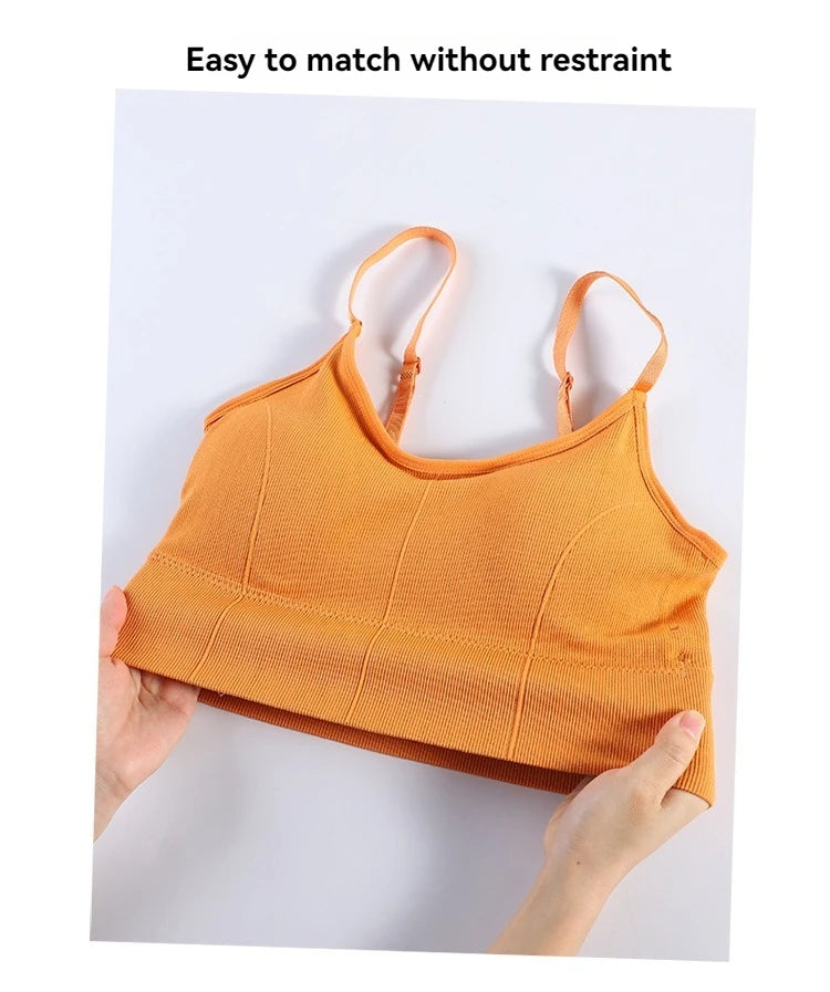 Backless Sportswear Woman Gym Sports Bra Seamless Womens Underwear Adjustable Shoulder Strap Inner Padded Yoga Vest Bralette