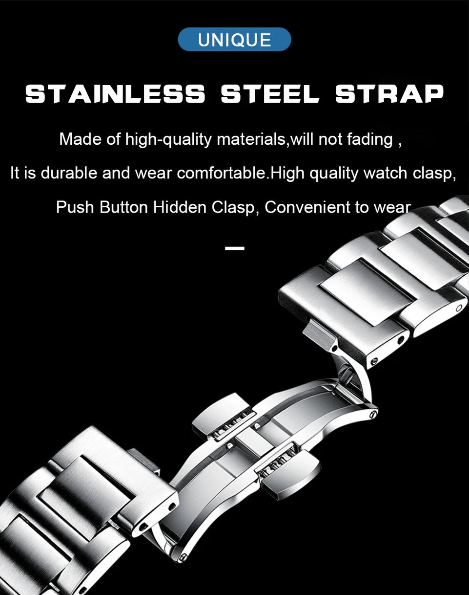 POEDAGAR Square Luxury Men Wristwatch Waterproof Luminous Date Stainless Steel Male Clock Business Sports Quartz Watches For Men