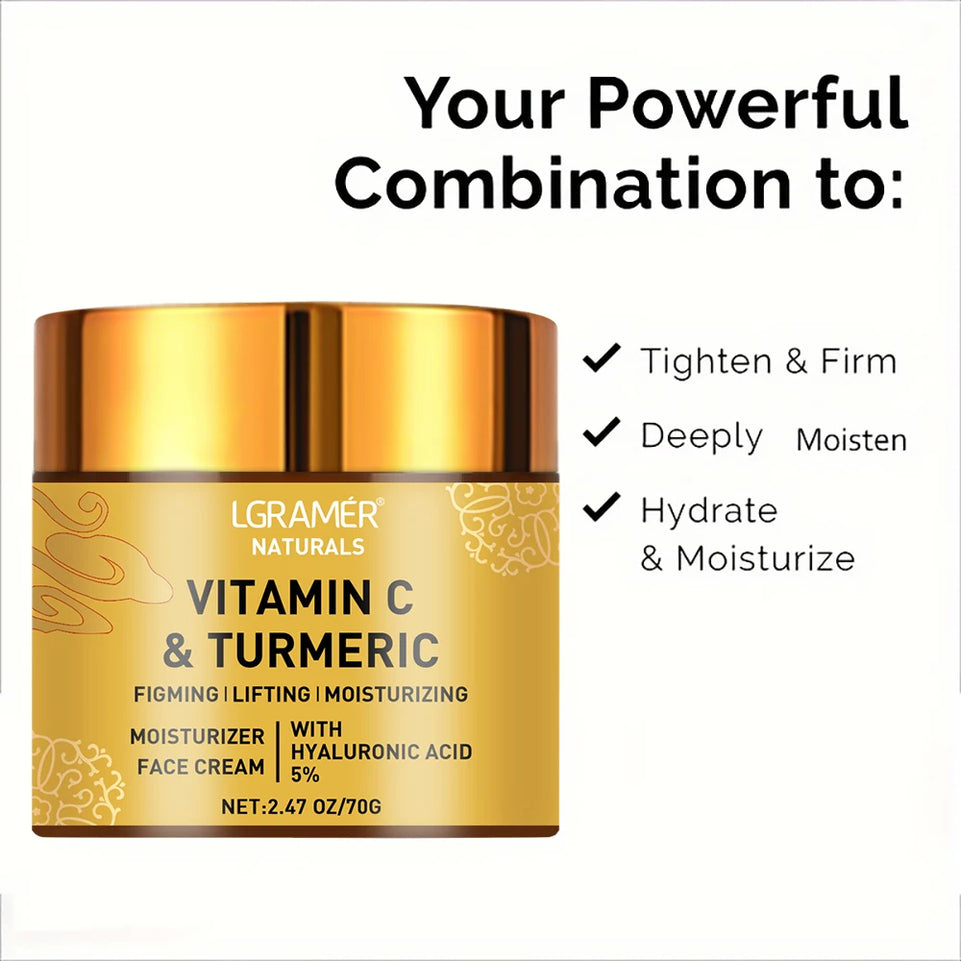Turmeric Vitamin C Face cream Retinol Moisturizing Firming Hyaluronic Lightening Repairing Smooth Skincare Whitening Creams
