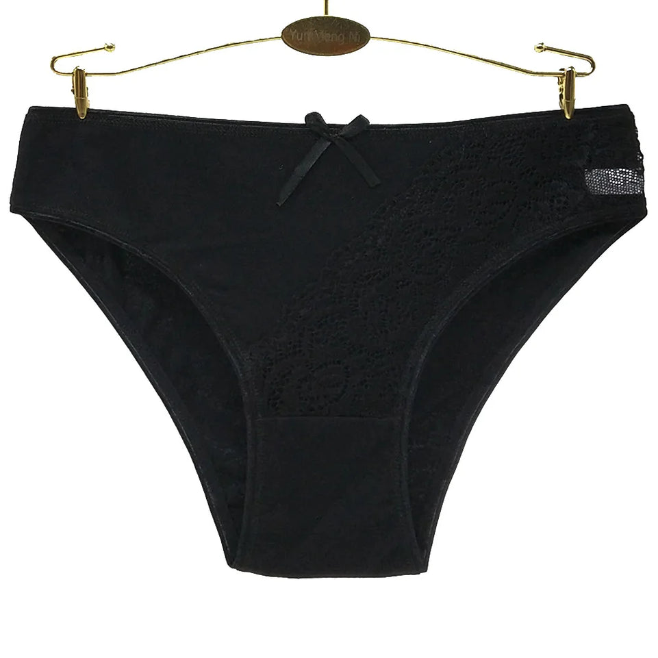 Women Underwear Cotton Sexy Lace Low Waist Soft Panties Hipster Briefs Ladies Knickers Lingerie for Women 5 Pcs/set