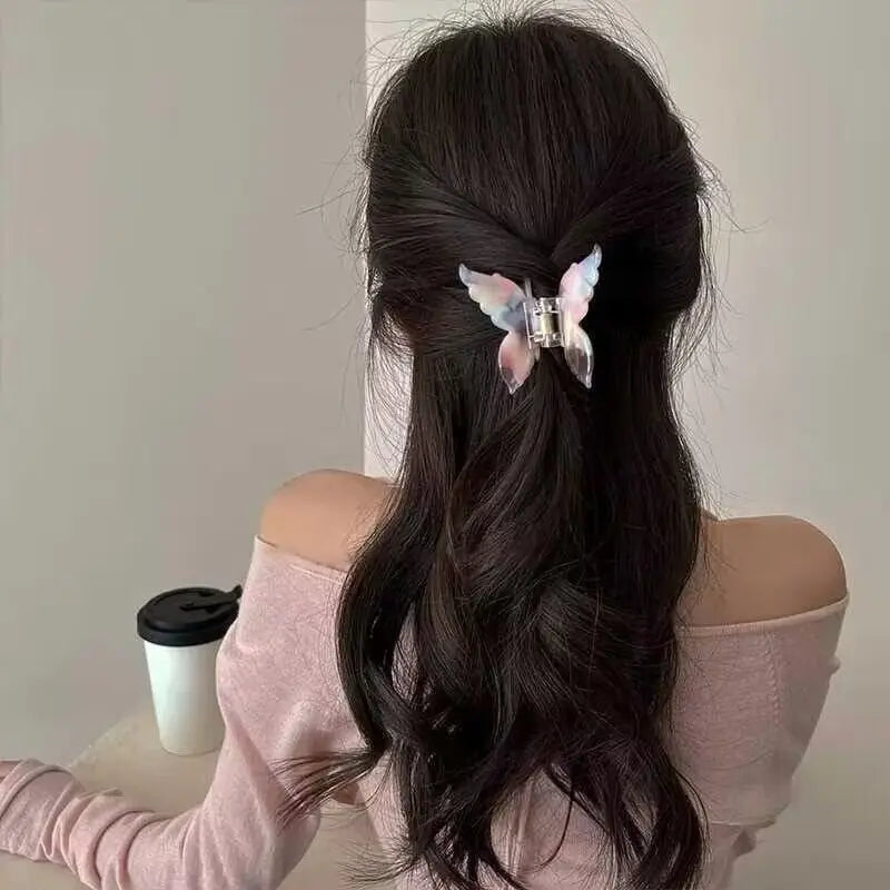 New Vintage Acetate Hair Claw Clip Sweet Butterfly Hair Clip Hairpin Barrettes Trendy Hair Accessories Barrettes for Women Girls