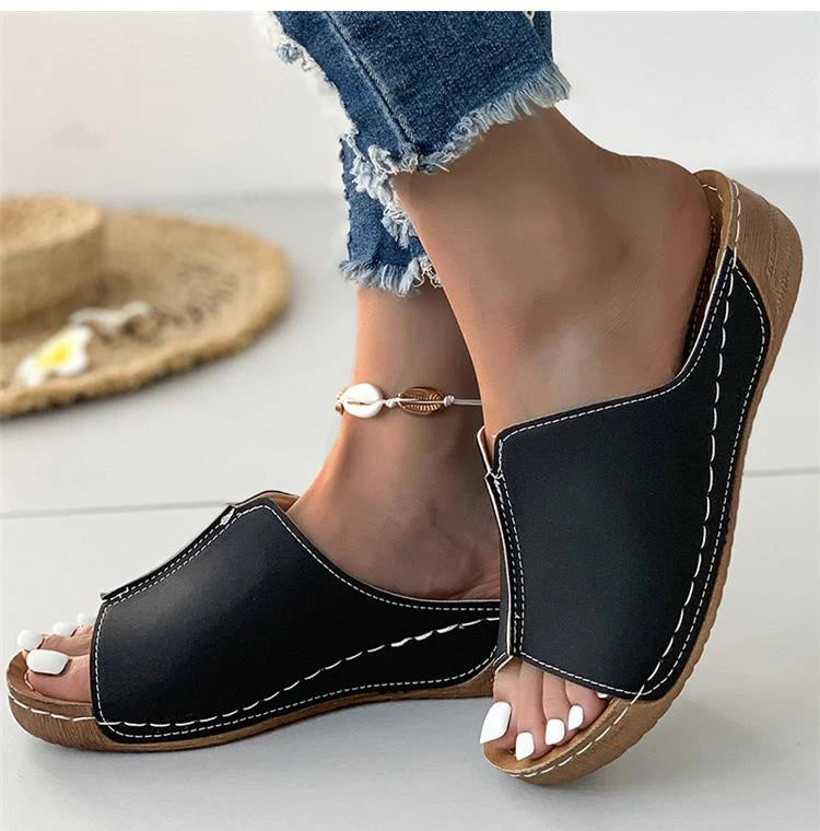 Women Shoes Sandals Summer Party Walking Shoes Slip On Sandals Ladies Wedge Shoes Woman Casual Female Footwear Slippers Woman