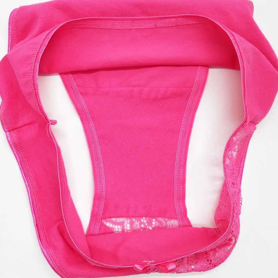 Women Underwear Cotton Sexy Lace Low Waist Soft Panties Hipster Briefs Ladies Knickers Lingerie for Women 5 Pcs/set