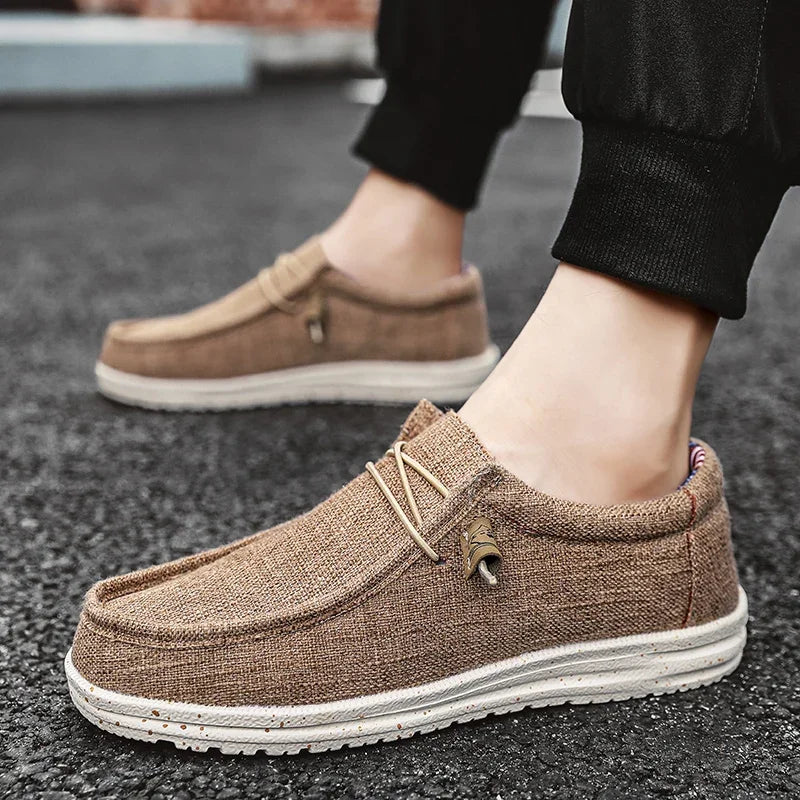 Men 2024 New Leisure Sneakers Spring Summer Breathable Lightweight Outdoor Canvas Shoes Large Size Men's Shoes Walking Loafers