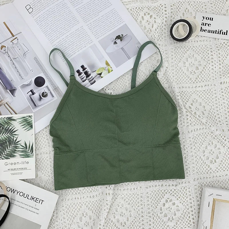 Backless Sportswear Woman Gym Sports Bra Seamless Womens Underwear Adjustable Shoulder Strap Inner Padded Yoga Vest Bralette