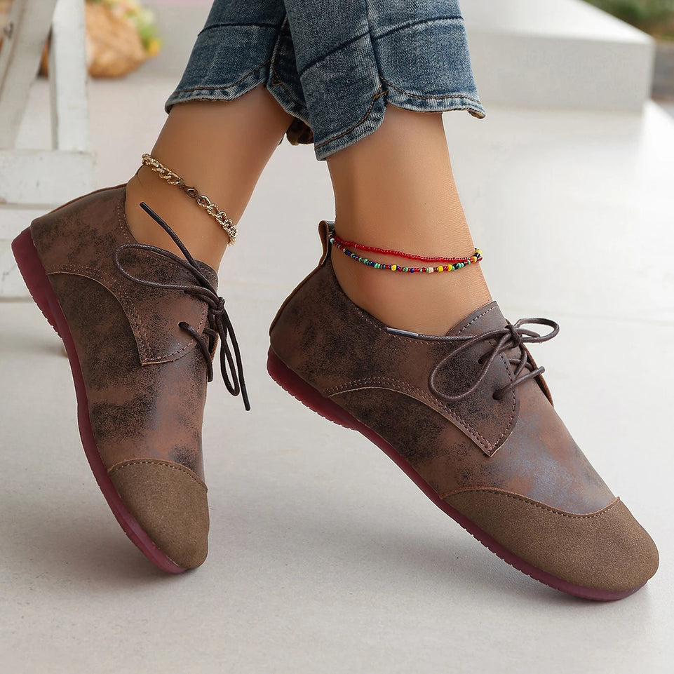 Woman Flats Shoes Loafers Fashion Casual Sports Sneakers Trend Brand Women's Fashion Dress Shoes New Lace Up Femme Zapatos