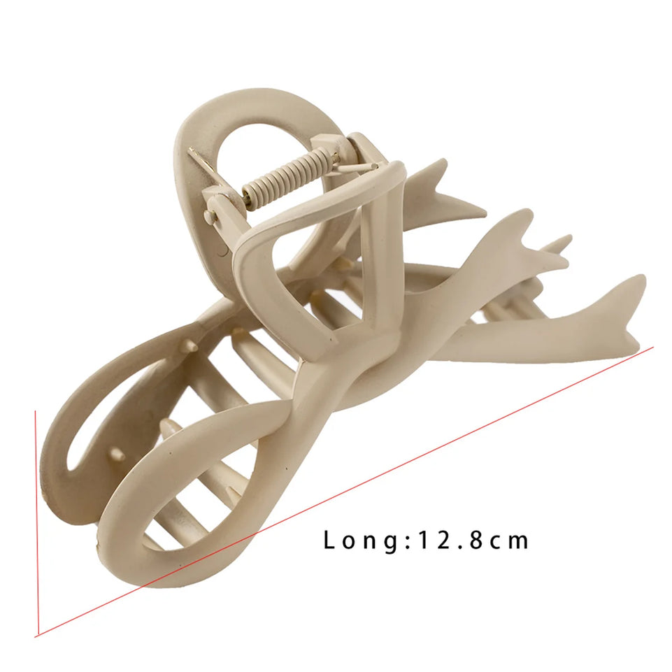 13CM Matte Hair Clips Vintage Ribbon Bow Hair Claws Crab Headwear Hairpins Shark Ponytail For Women Hair Accessories Barrettes